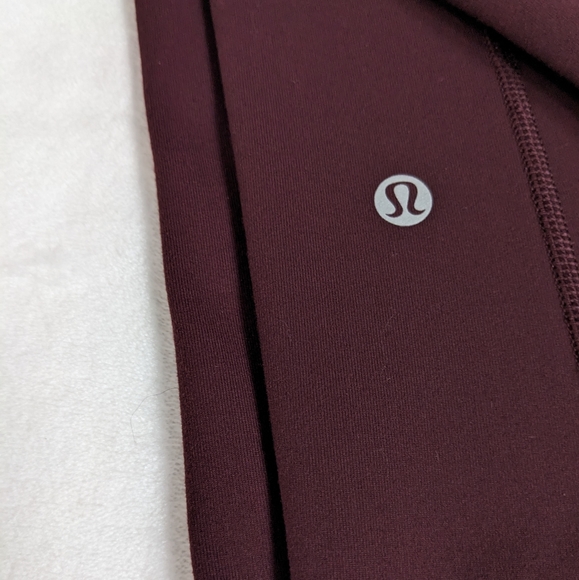 Lululemon Full Length Flare Burgundy Wide Waistband Groove Pant Y2K Leggings Sz6 - Picture 14 of 16